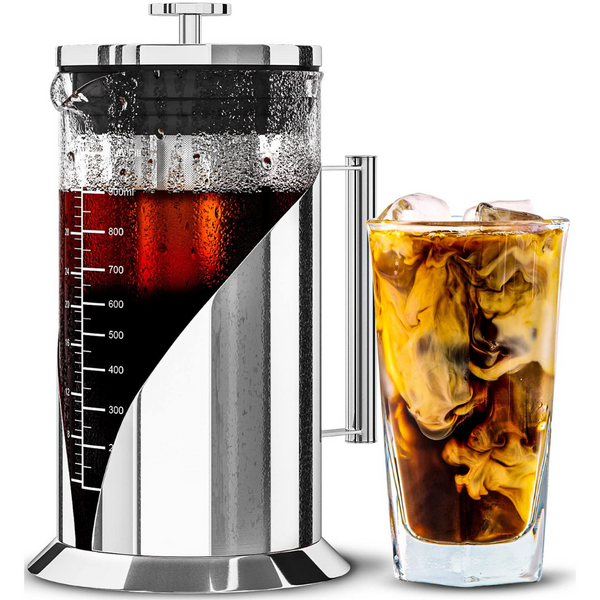 34oz Cafe Du Chateau Borosilicate Glass & Stainless Cold Brew Coffee Maker