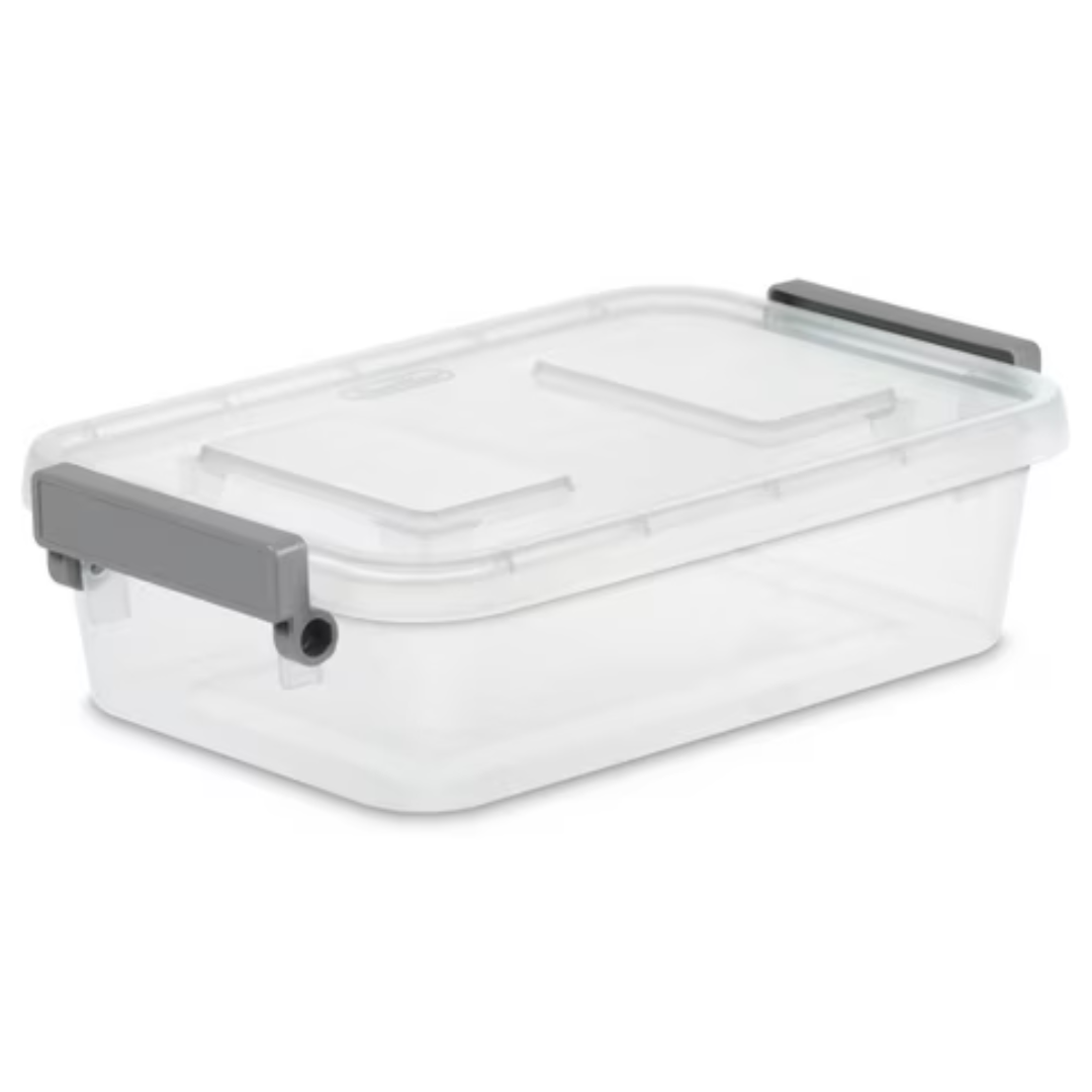 2.7-Quart Sterilite Modular Plastic Latch Box (Titanium)