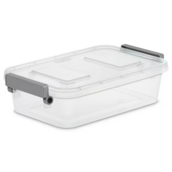 2.7-Quart Sterilite Modular Plastic Latch Box (Titanium)