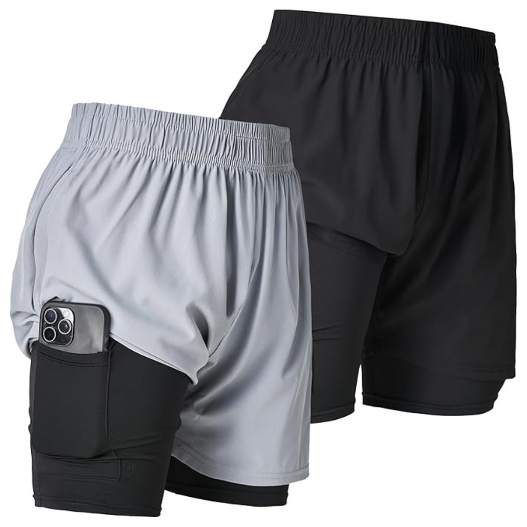 2-Pack Ultra Performance Men's Athletic 2 In 1 Shorts