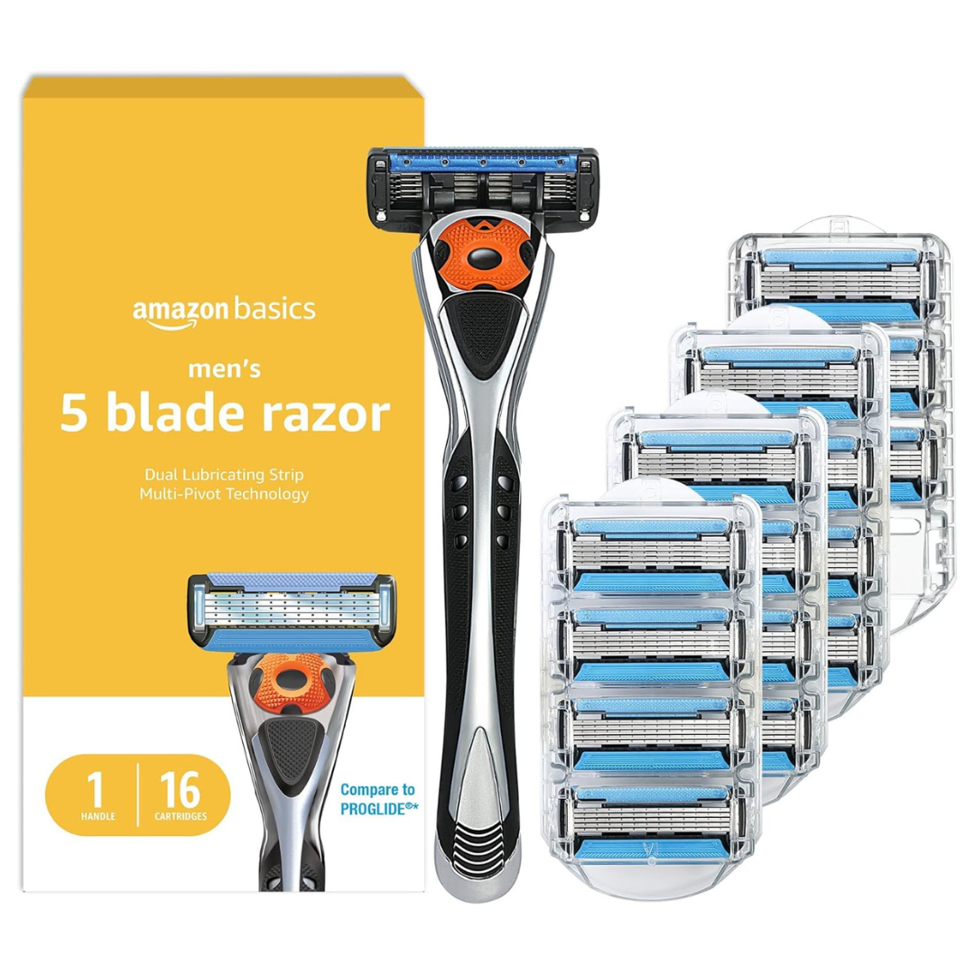 17-Pieces Amazon Basics Men's 5-Blade MotionSphere Razor