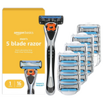 17-Pieces Amazon Basics Men's 5-Blade MotionSphere Razor