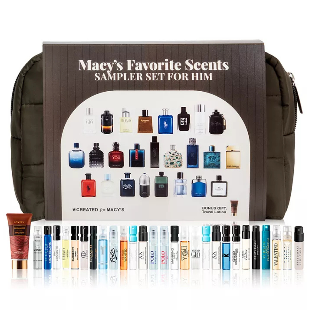 Macys 26-Piece Fragrance Sampler Set For Him