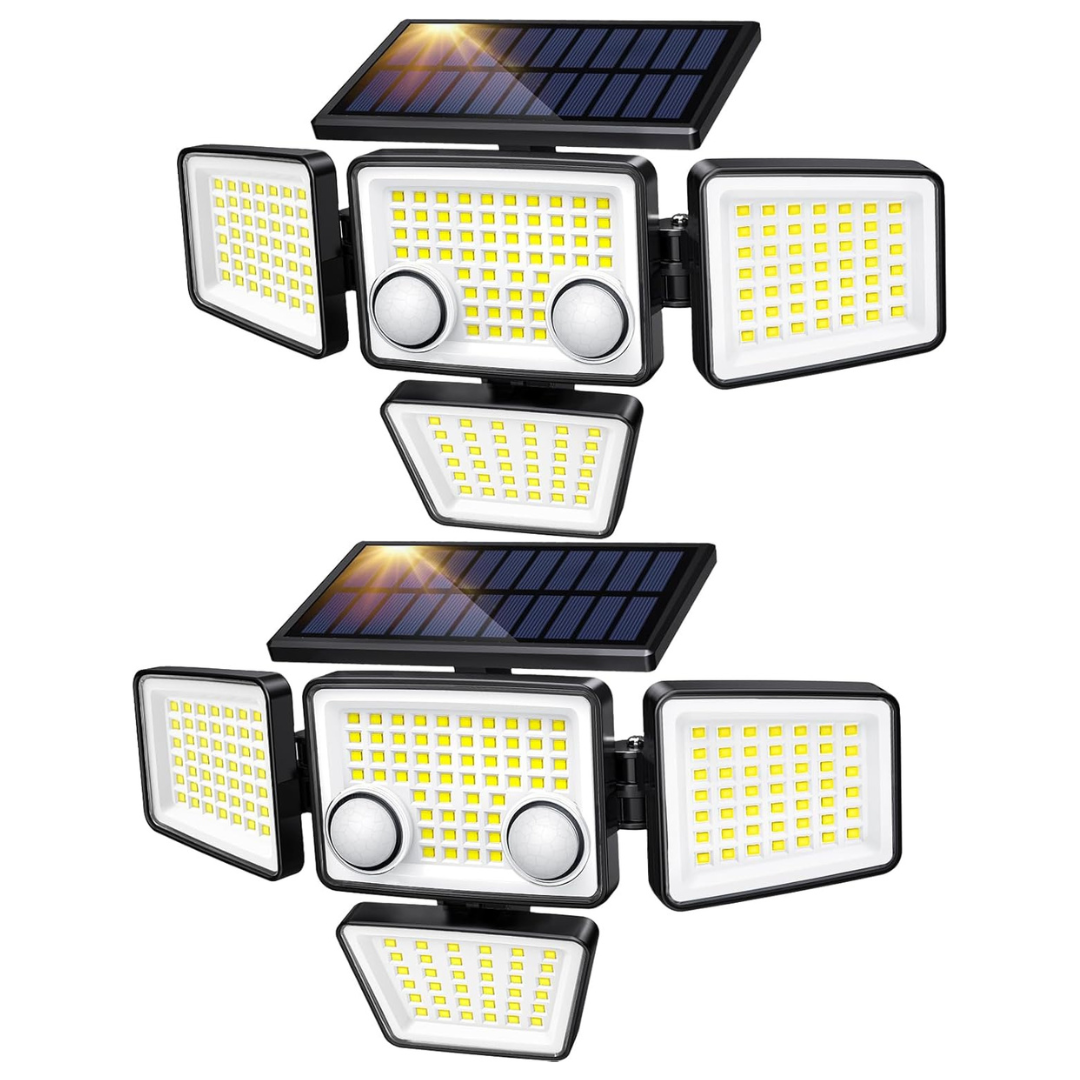 2-Pack 3000LM 188 LED Motion Sensor Outdoor Lights