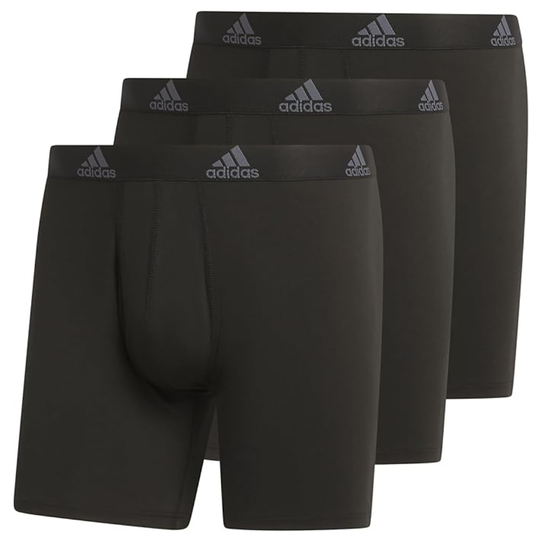 3-Pack adidas Men's Performance Stretch Cotton Boxer Briefs