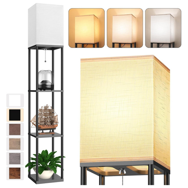 Shelf Floor Lamp With 3 CCT LED Bulb