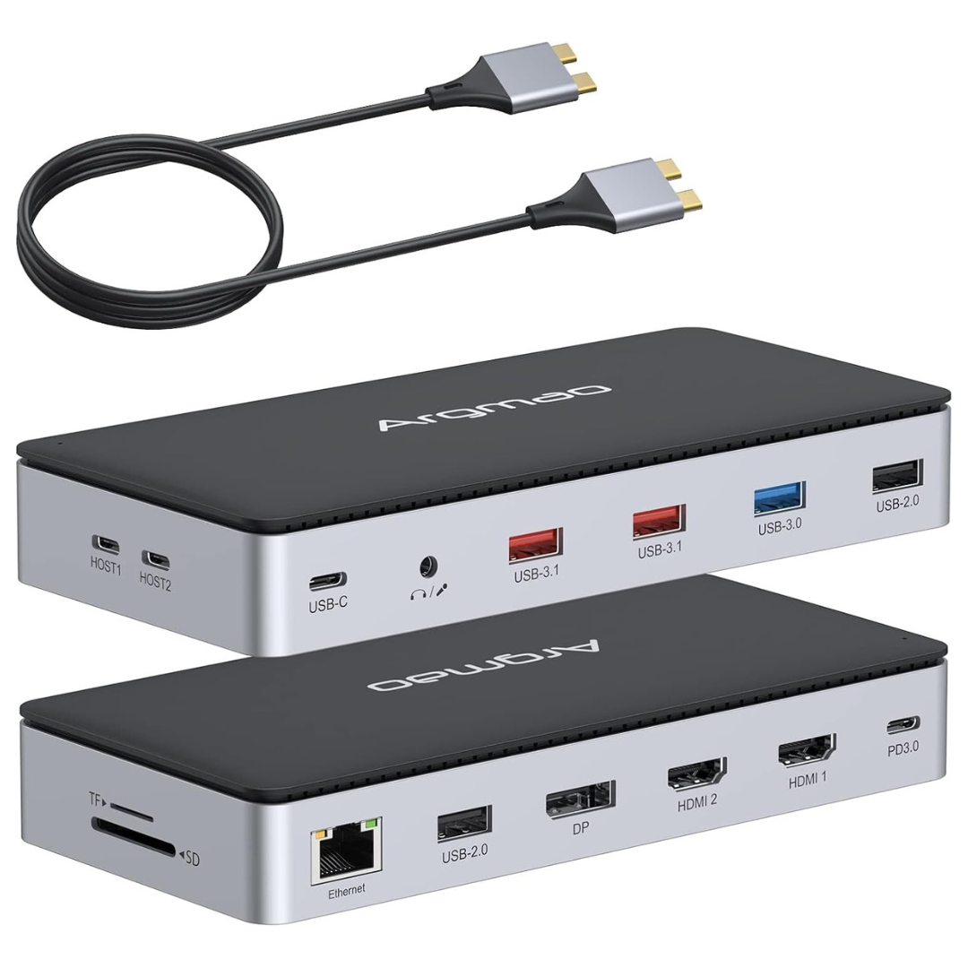 Argmao 14-in-2 USB C Laptop Docking Station