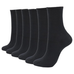 6 Pairs Of Women's Thin Crew Socks (5 Colors)