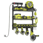 Amoowis 4-Slot / 3-Shelf Power Tool Organizer W/ 4-Outlet Power Strip