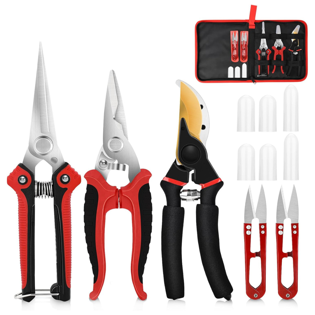 5-Pack Stainless Steel Garden Pruning Shears W/Storage Bag