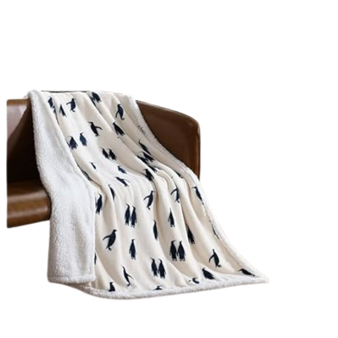 Eddie Bauer Reversible Sherpa Fleece Throw Blanket