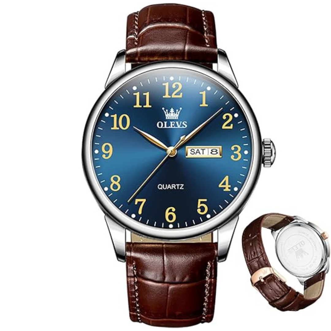 Olevs Men's Vintage Classic Waterproof Extra Large Wrists Watch