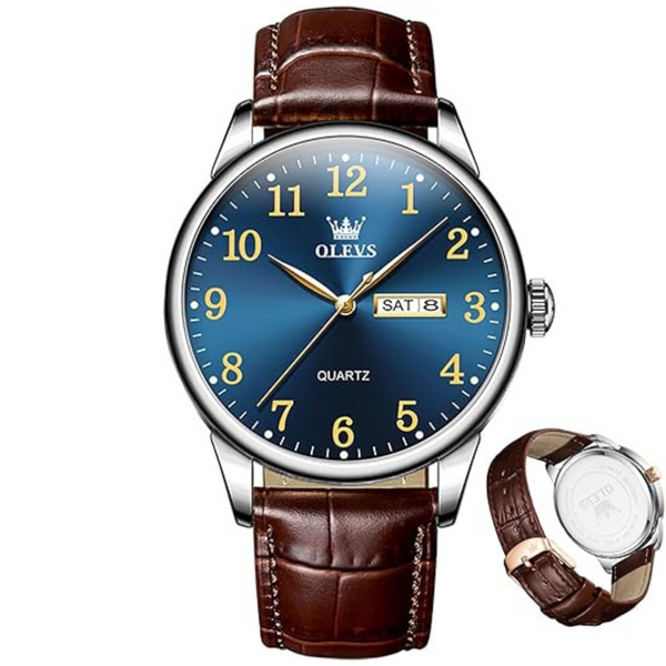 Olevs Men's Vintage Classic Waterproof Extra Large Wrists Watch