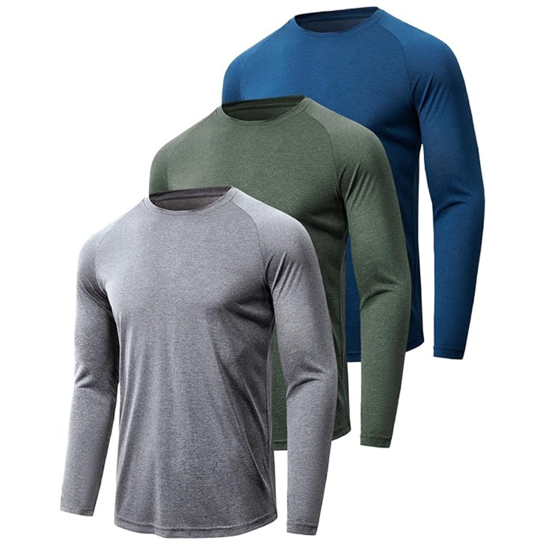 3-Pack Balennz UV Moisture Wicking Long Sleeve T-Shirt (Various)