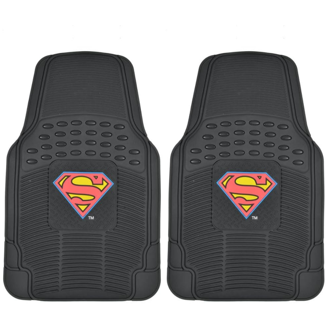 2-Piece 27" x 18" Warner Bros DC Comics Superman Rubber Car Mats