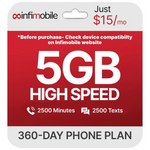 Infimobile 12-Month Verizon Prepaid Plan w/5GB Monthly Data