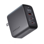 Amegat 65W 3-Port GaN 3 USB-C Wall Charger Adapter