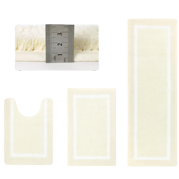 3-Piece Pauwer Bathroom Shower Rug Set