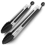 Tribal Cooking 9" & 12" Stainless Steel Tongs With Silicone Rubber Grips