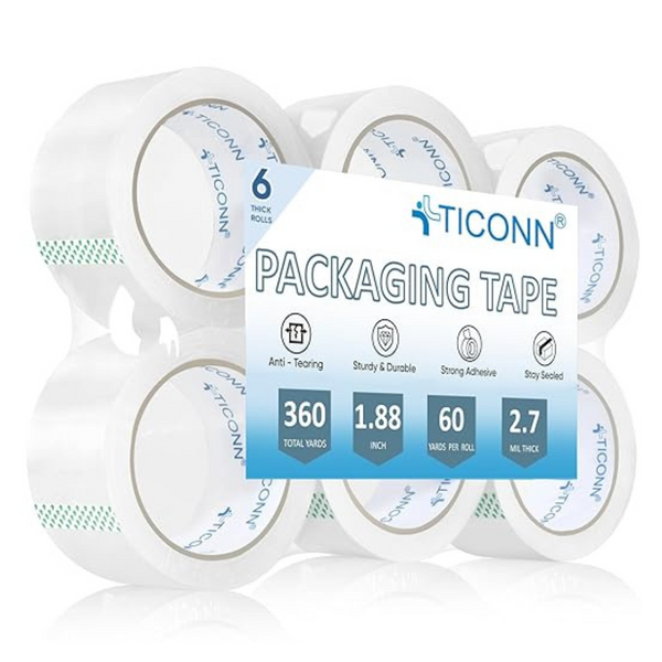 6-Pack Heavy Duty Packaging Tape (1.88" x 60 Yards)