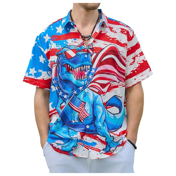 Men's Bowling Short Sleeve Button Down Casual Shirts