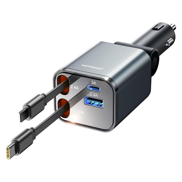 2025 Ultra-Compact 69W USB-C Retractable Car Charger