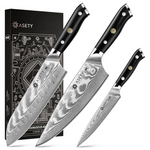 Set Of 3 Asety Ultra-Sharp Professional Chef Knife Set
