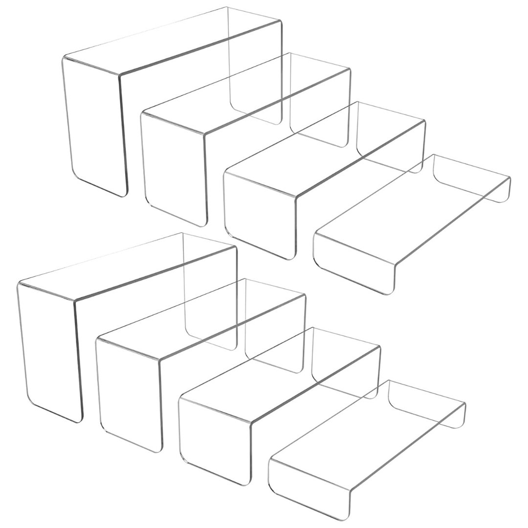8-Pcs Acrylic Risers For Display