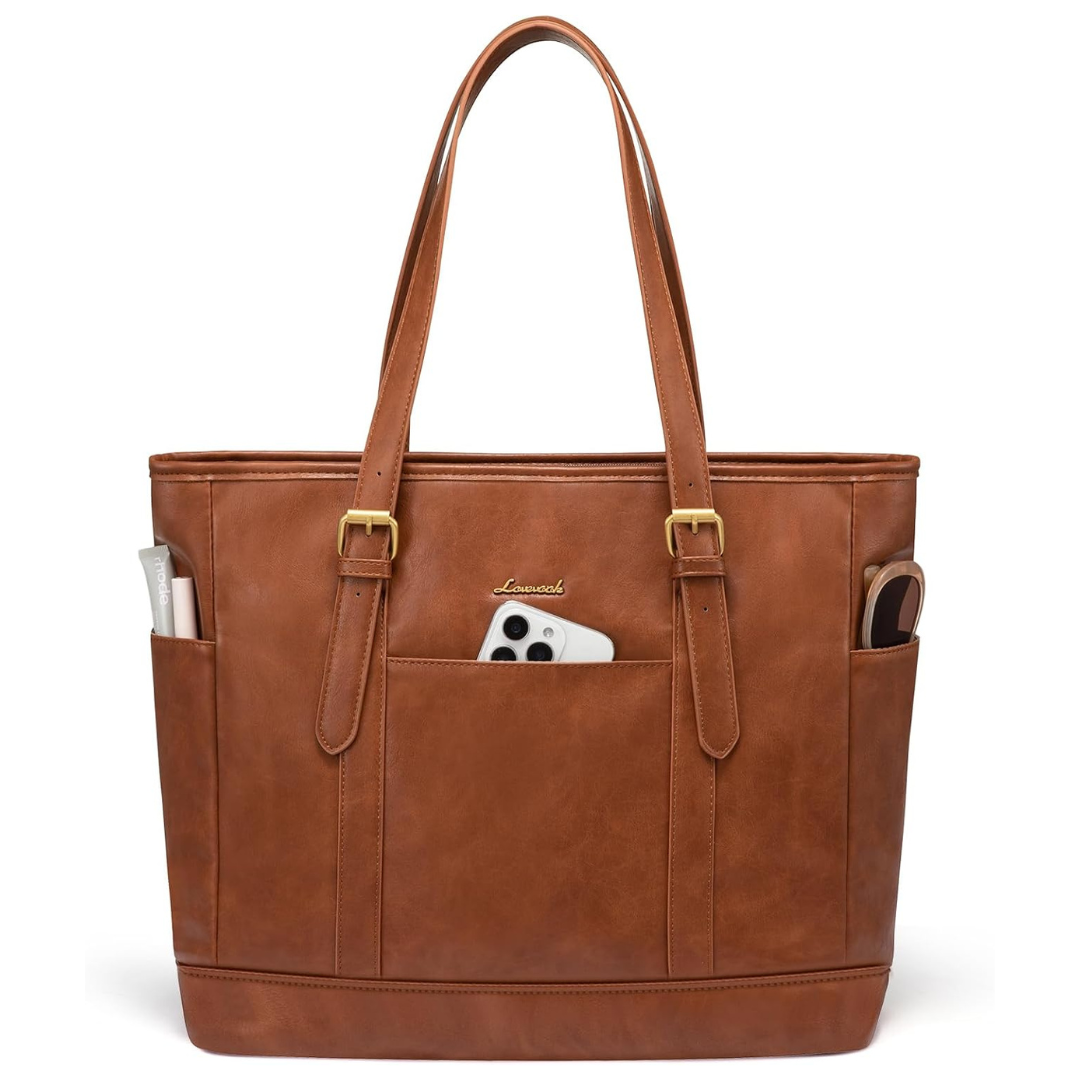 Women's 15.6" Vintage Leather Tote Bag