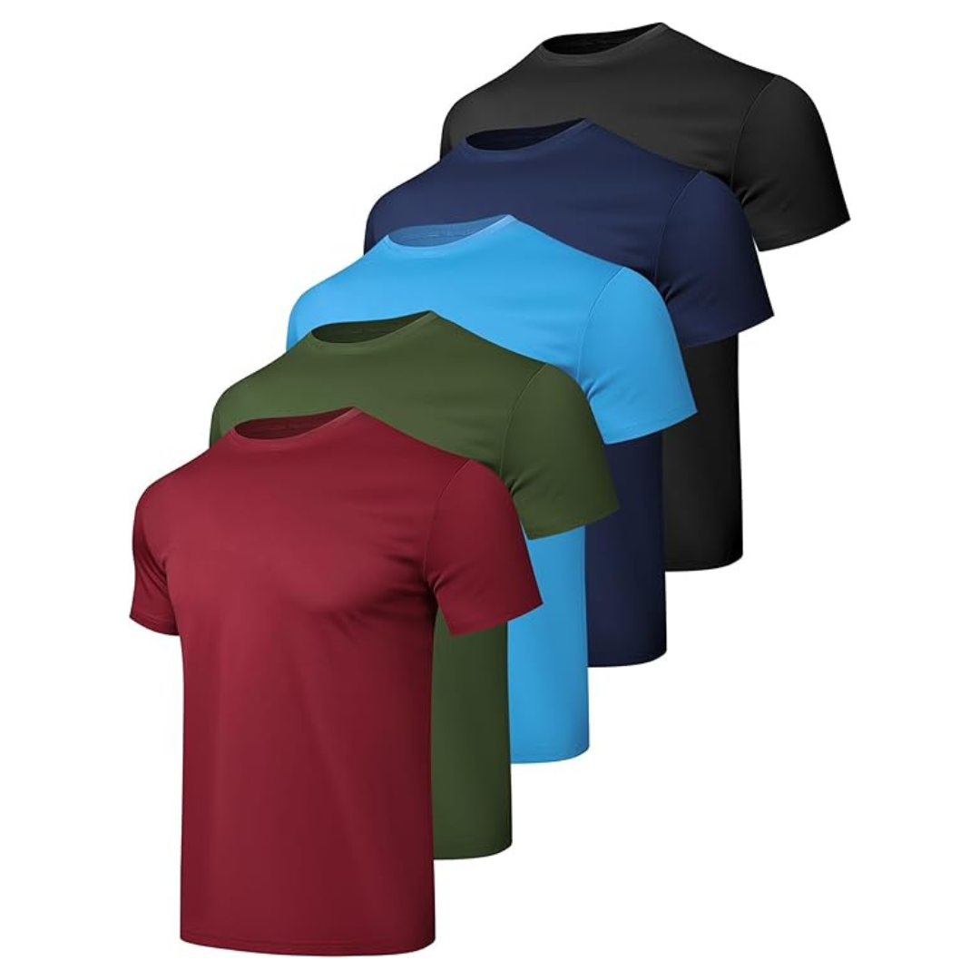 5-Pack Quick Dry Moisture Wicking Workout Shirts (Various)