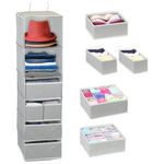 6 Shelf Hanging Closet Organizer With 5 Drawers Storage