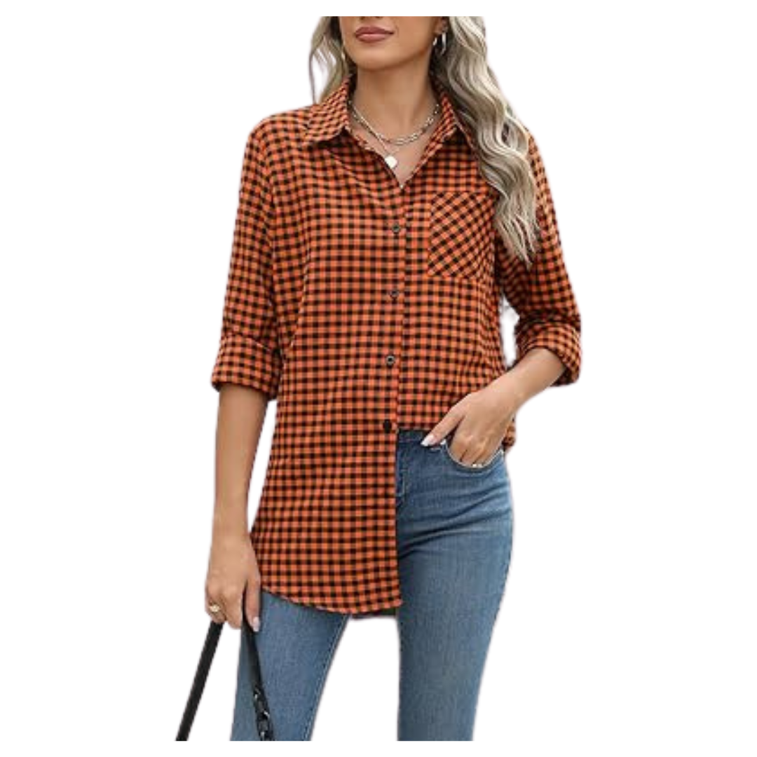 Women's Flannel Long Sleeve Button Down Shirts