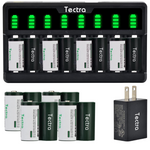 8-Pack Rechargeable 123A Batteries And 8-Slots USB Charger