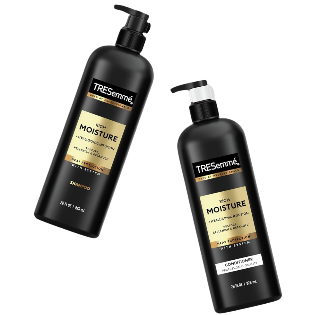 TRESemmé Rich Moisture Shampoo And Conditioner Set For Dry Hair Formulated With Vitamin E And Biotin (28 Oz Bottles)
