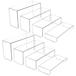 MerryNine Set of 8 Acrylic Rectangle Riser Display Stands