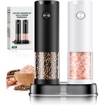 2-Pack Electric Automatic Salt and Pepper Grinder Set with Led