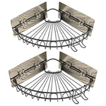 2-Count Corner Suction Cup Adhesive Black Shower Shelves