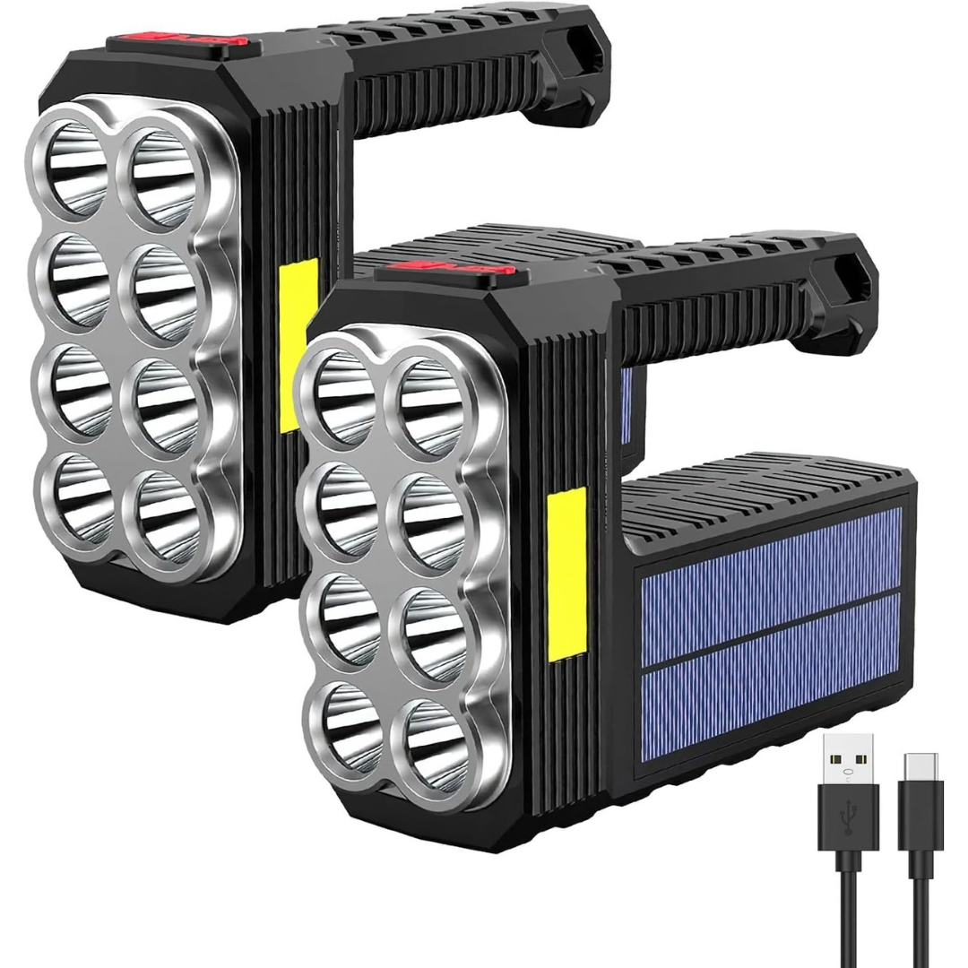2-Pack Rechargeable 2000 High Lumens Super Bright Flashlight