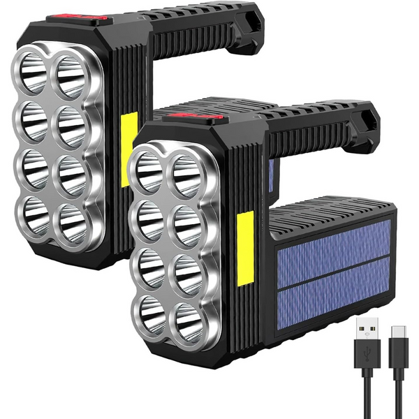 2-Pack Rechargeable 2000 High Lumens Super Bright Flashlight