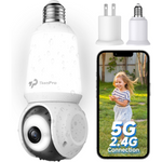 Tkenpro 2K 5G & 2.4G Wireless Security Camera Light Bulb