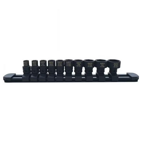 Astro Tools 78110 10-Piece 1/4" Drive Low Profile Nano Impact Sockets