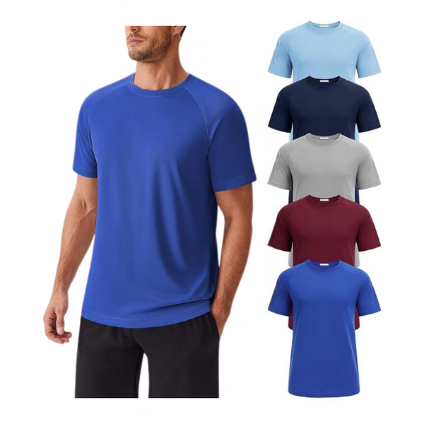 5-Pack Men's Quick Dry Gym Workout Shirts