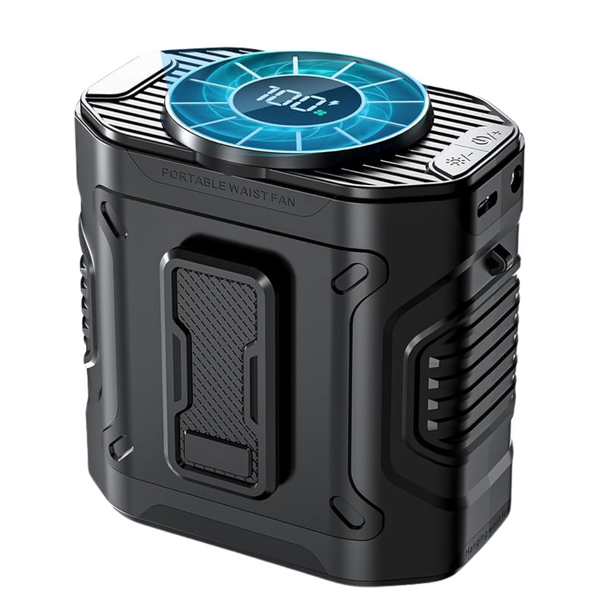 Portable Waist Fan With 10 Speed And Flashlight