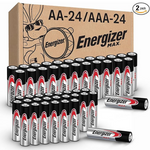 48-Count Energizer Max Alkaline Batteries (24 AA + 24 AAA)