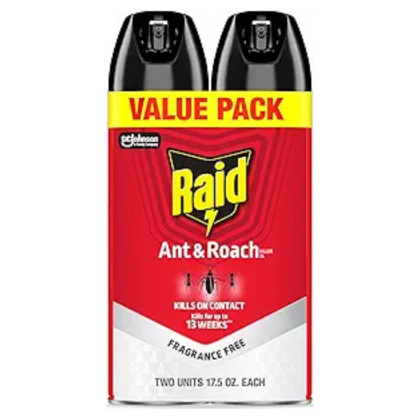2-Pack 17.5 Oz Raid Fragrance-Free Ant & Roach Killer Spray