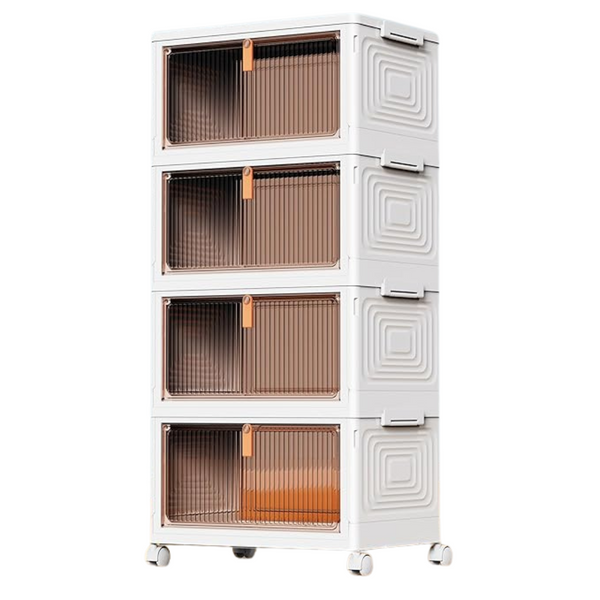 4-Tier 23QT Plastic Storage Bins with Lid