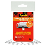 20-Count Scotch Thermal 5 Mil 2.3" x 3.7" Laminating Pouches