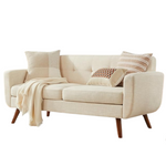 Mid Century Modern 65" Tufted Upholstered Loveseat (Beige)