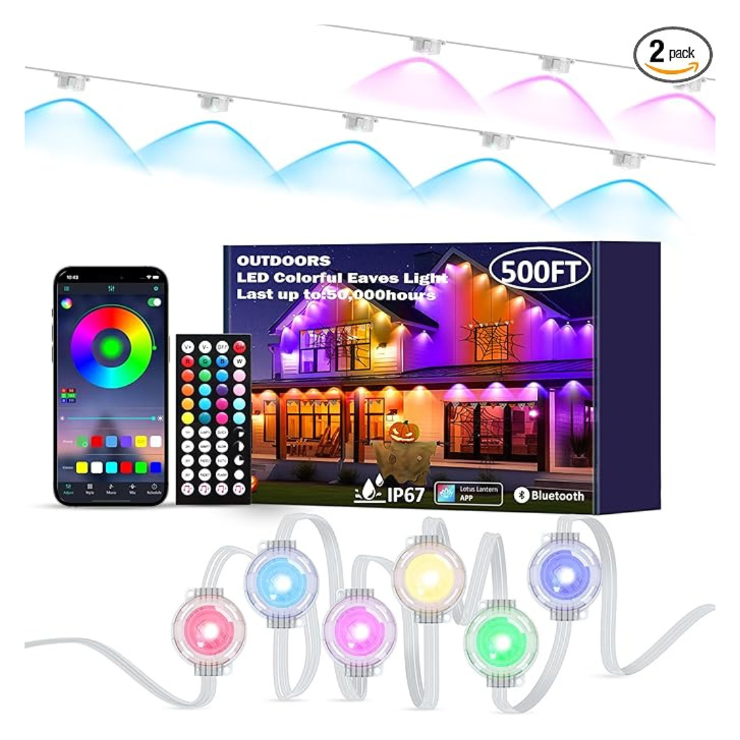 500ft Permanent Outdoor RGB LED String Lights (2 Rolls Of 250ft)