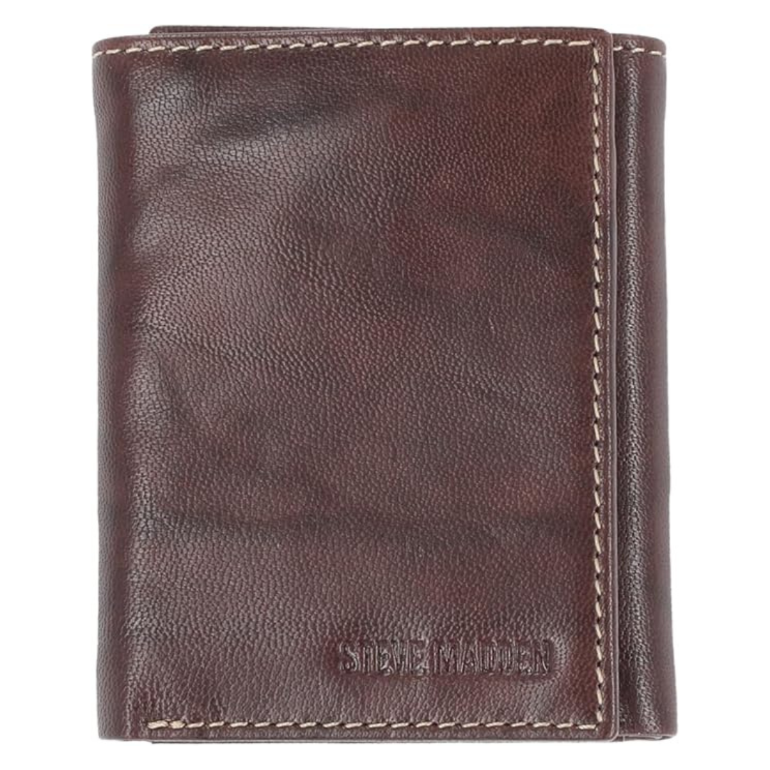 Steve Madden Men's RFID Trifold Wallet With Id Window